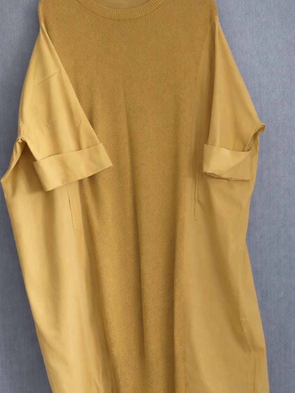 Yohji Yamamoto Mustard Yellow Relaxed Midi Dress
